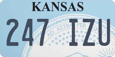 KS license plate 247IZU
