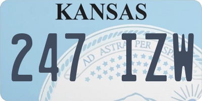 KS license plate 247IZW