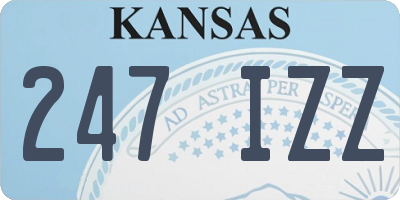 KS license plate 247IZZ