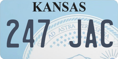 KS license plate 247JAC