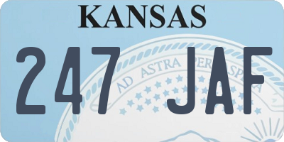 KS license plate 247JAF