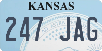 KS license plate 247JAG