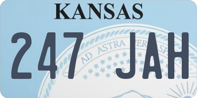 KS license plate 247JAH