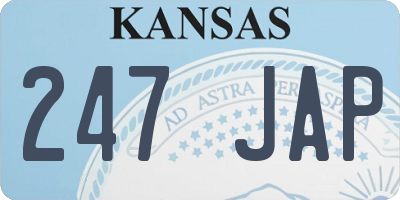 KS license plate 247JAP