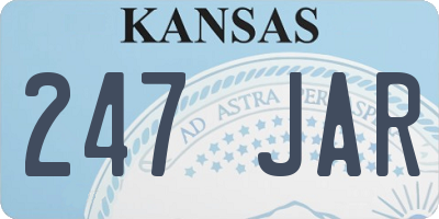 KS license plate 247JAR