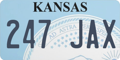 KS license plate 247JAX