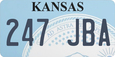 KS license plate 247JBA