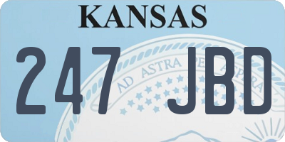 KS license plate 247JBD