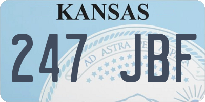 KS license plate 247JBF
