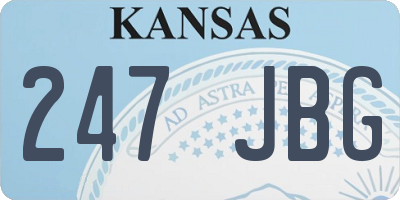 KS license plate 247JBG