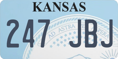 KS license plate 247JBJ