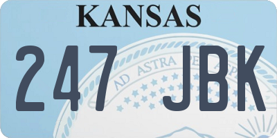 KS license plate 247JBK