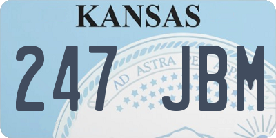 KS license plate 247JBM