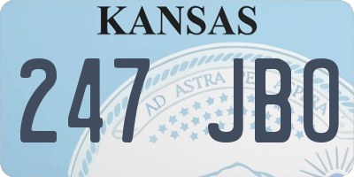 KS license plate 247JBO