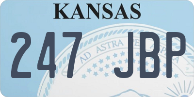 KS license plate 247JBP