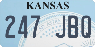 KS license plate 247JBQ