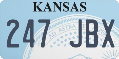 KS license plate 247JBX