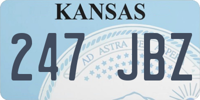 KS license plate 247JBZ