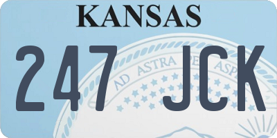 KS license plate 247JCK