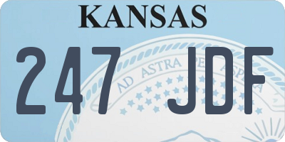 KS license plate 247JDF