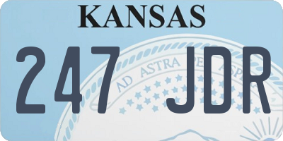 KS license plate 247JDR