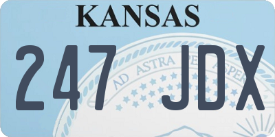 KS license plate 247JDX