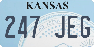 KS license plate 247JEG