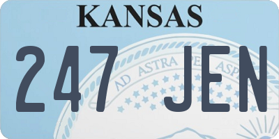 KS license plate 247JEN
