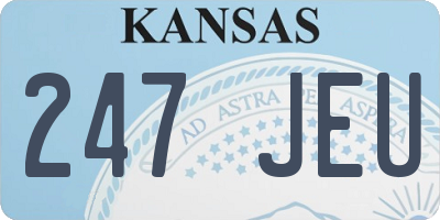 KS license plate 247JEU