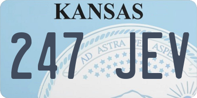 KS license plate 247JEV