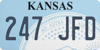 KS license plate 247JFD