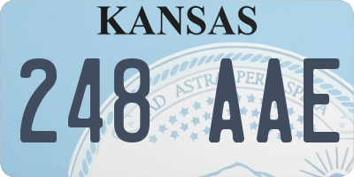 KS license plate 248AAE