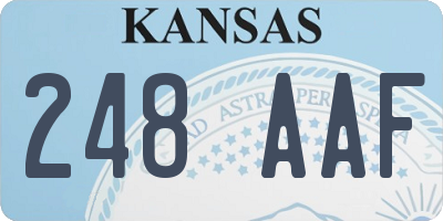 KS license plate 248AAF