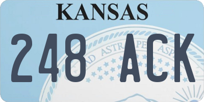 KS license plate 248ACK