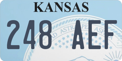 KS license plate 248AEF