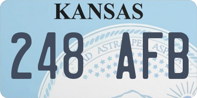 KS license plate 248AFB