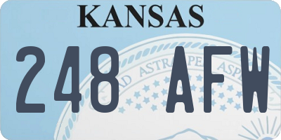 KS license plate 248AFW