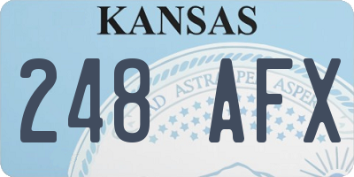 KS license plate 248AFX