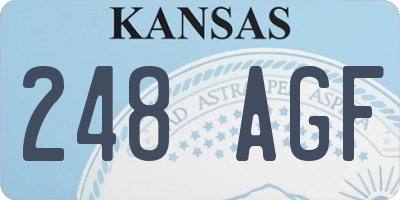 KS license plate 248AGF
