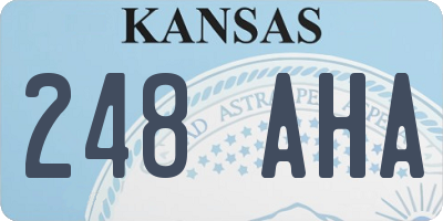 KS license plate 248AHA