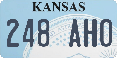 KS license plate 248AHO