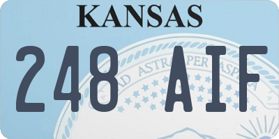 KS license plate 248AIF