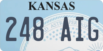 KS license plate 248AIG