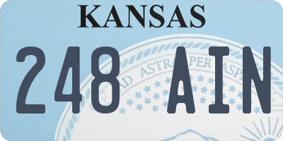 KS license plate 248AIN