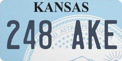 KS license plate 248AKE