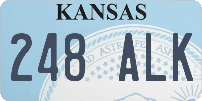 KS license plate 248ALK