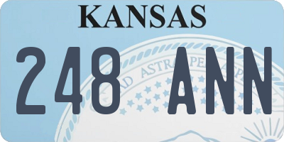 KS license plate 248ANN