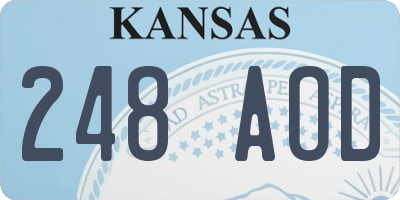 KS license plate 248AOD