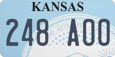 KS license plate 248AOO