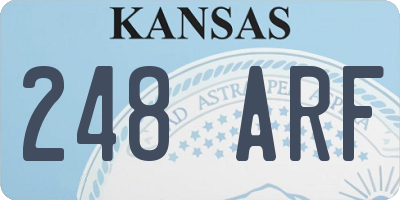 KS license plate 248ARF